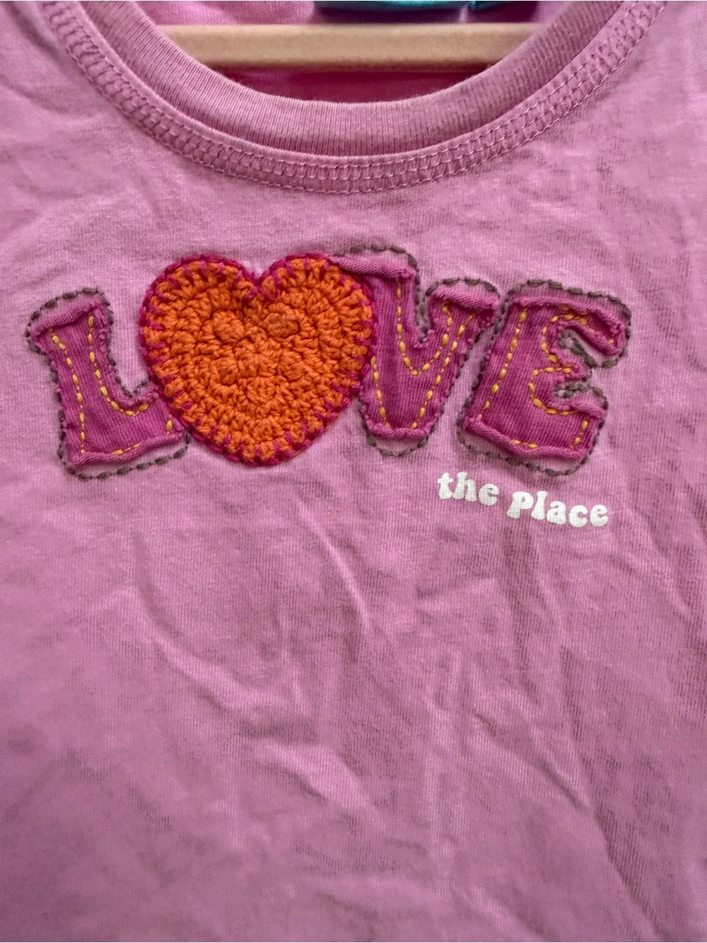 The Children's Place 4T Girls Pink Short-Sleeve 'LOVE' Heart Shirt Top Blouse